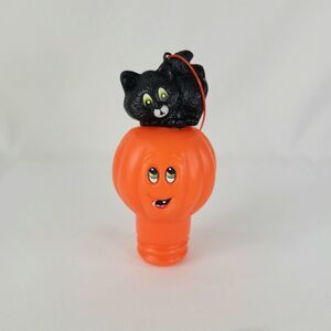 Vintage Hershey Halloween Blow Mold Candy Holder 90s Pumpkin Cat Jack O Lantern